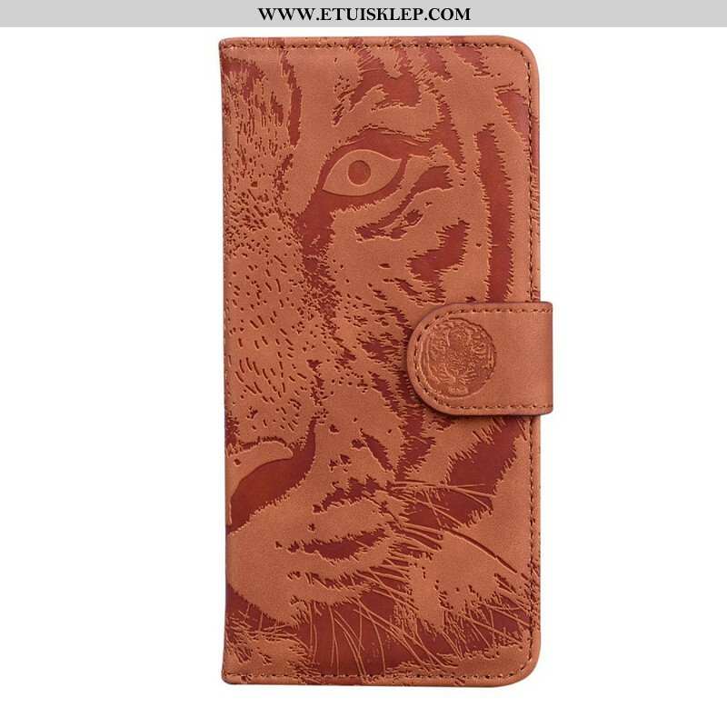 Etui Folio do iPhone 13 Mini Nadruk Twarzy Tygrysa